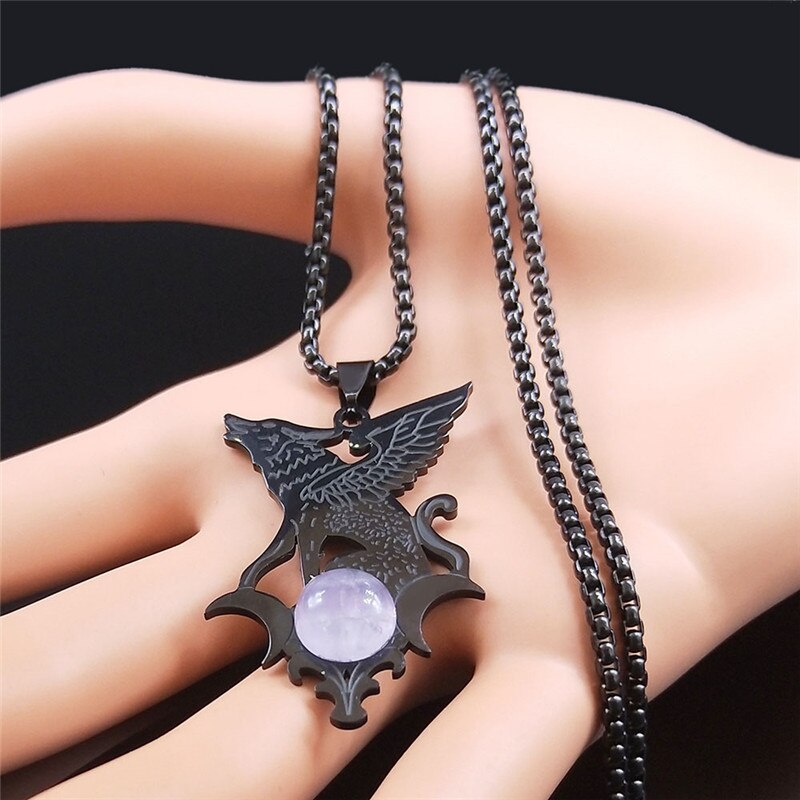 Moon Wolf Necklaces Pendants