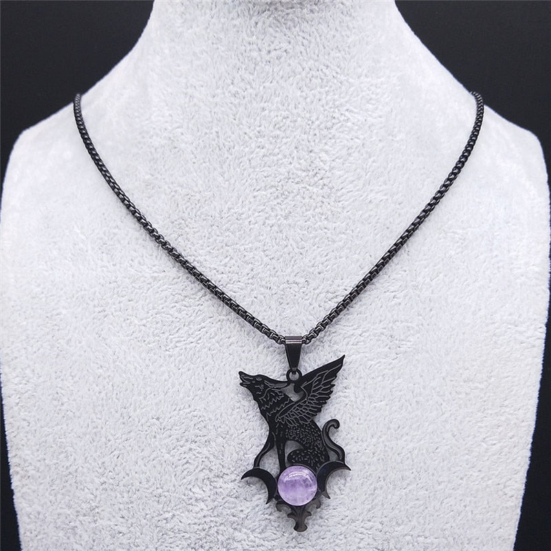 Moon Wolf Necklaces Pendants