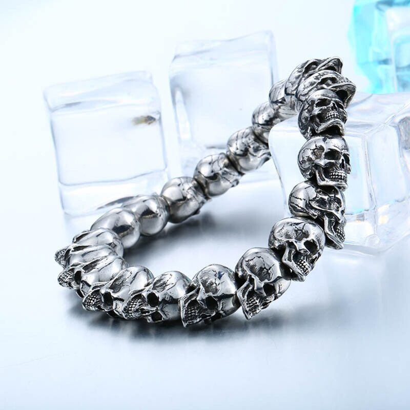 Large Skull Link Bracelet